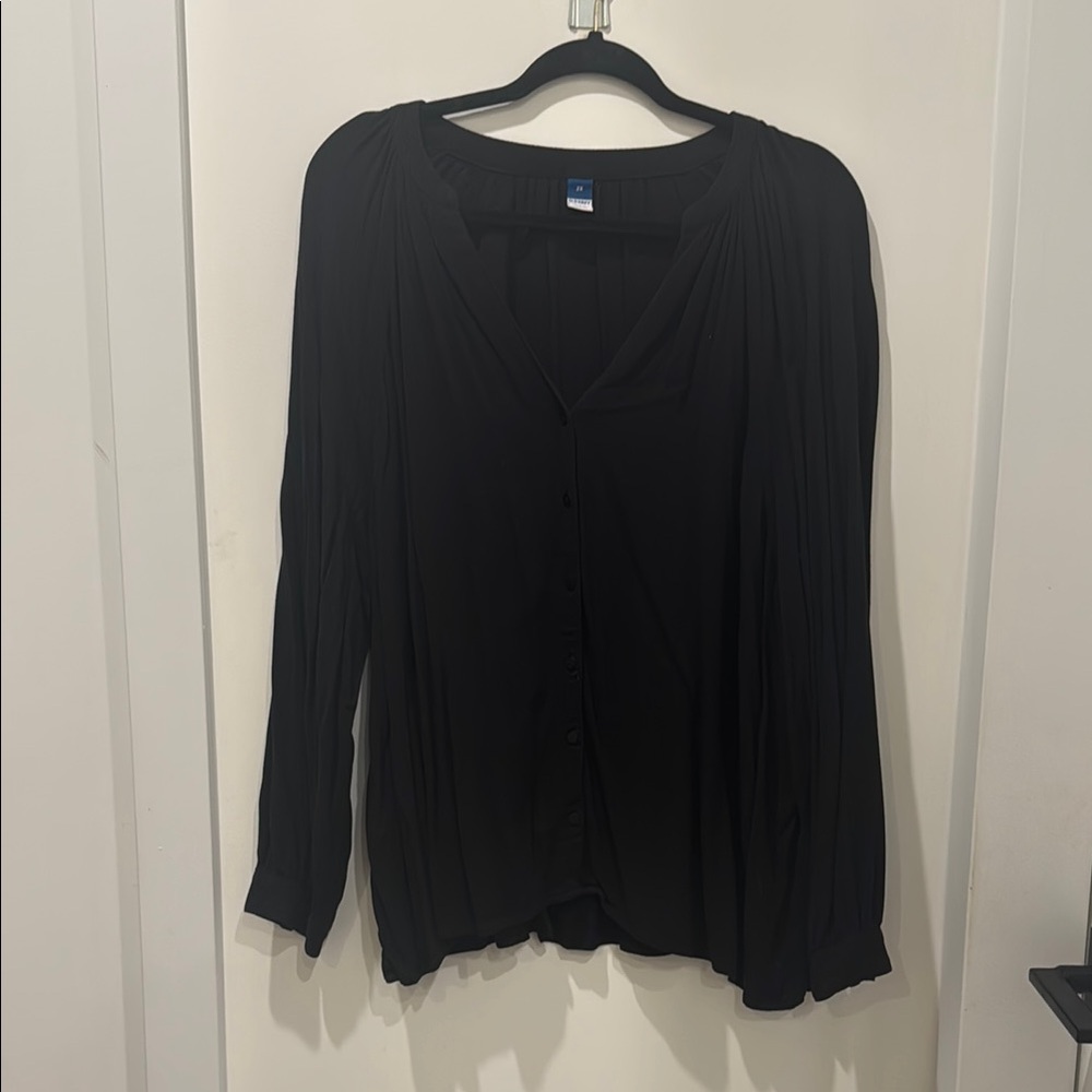 Old Navy Black Button-Up Blouse